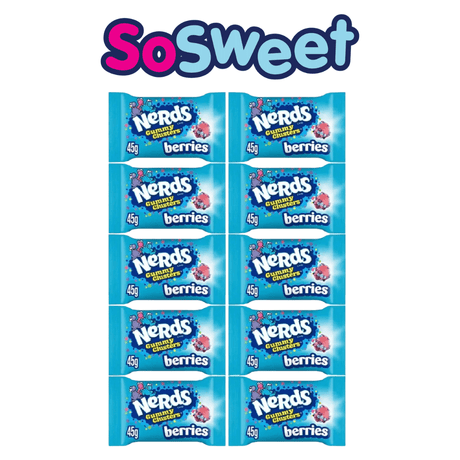 Nerds Gummy Clusters Very Berry Pillow Pack (45g) Case of 10 BBE 31/05/25
