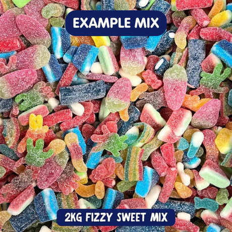 *NEW* 2KG Pick'n'Mix Fizzy Sweets Mix Grab Bag (Resealable)