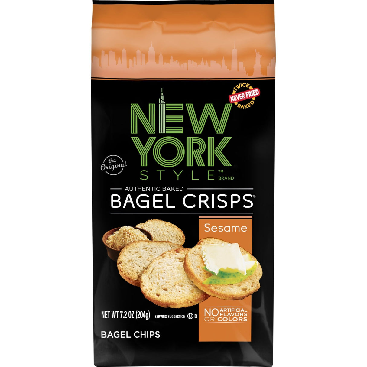 New York Style Bagel Crisps Sesame (204g)