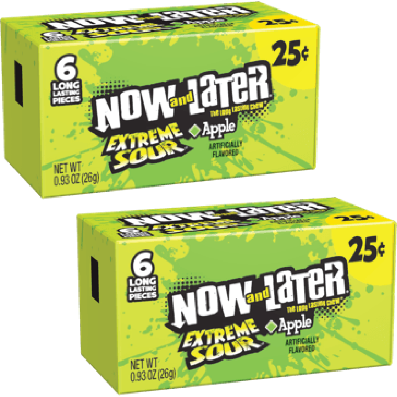 Now and Later Mini Extreme Sour Apple (26g) (2 Pack)