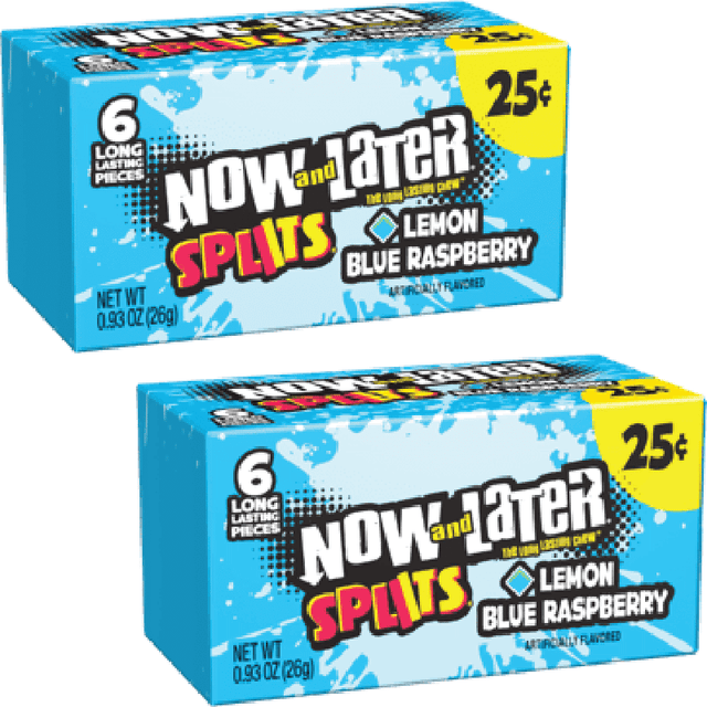 Now and Later Mini Splits Lemon Blue Raspberry (26g) (2 Pack)