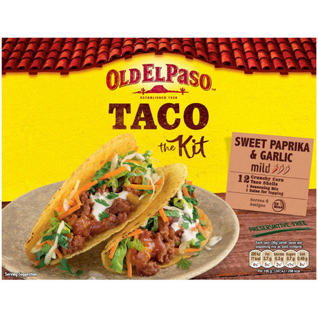 Old El Paso Garlic and Paprika Crunchy Taco Kit (308g) (BB Expired 21-01-22)