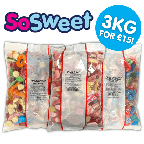 Pink, Fizzy & Jelly Sweets (3kg for £15!)