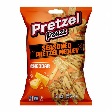 Pretzel Pzazz Seasoned Pretzel Medley Cheddar 57g USA