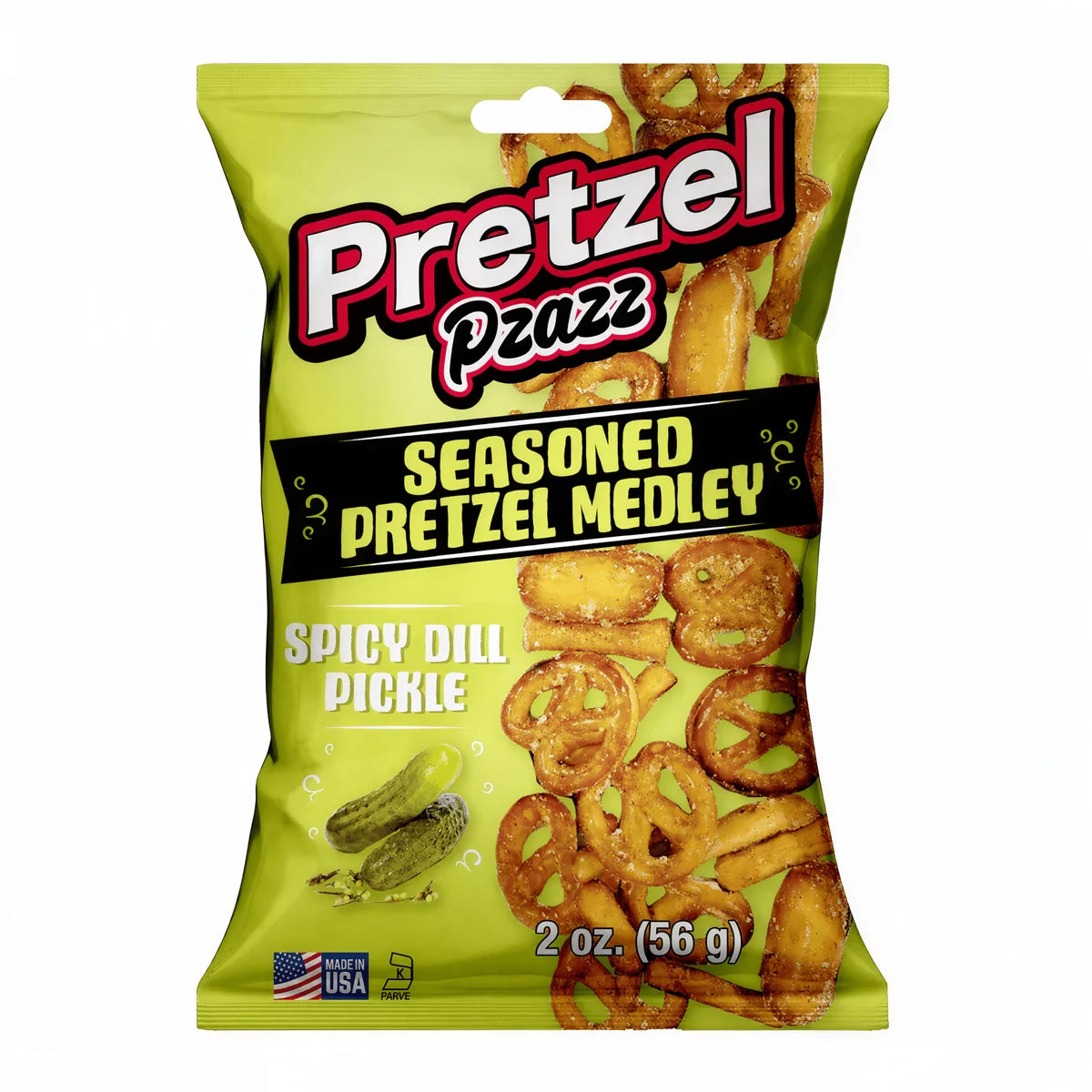 Pretzel Pzazz Seasoned Pretzel Medley Spicy Dill Pickle 57g USA