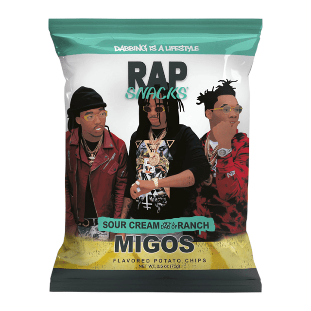 Rap Snacks Migos Sour Cream with a Dab of Ranch Potato Chips 71g USA