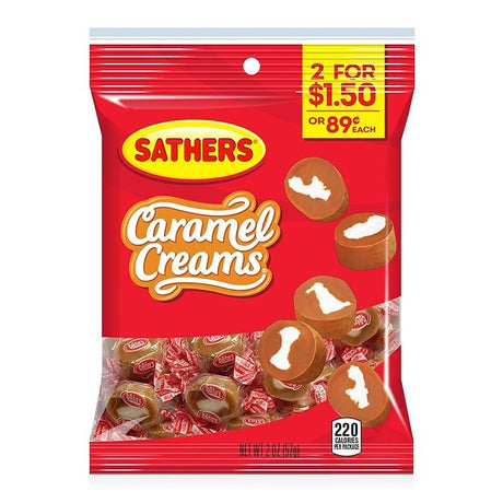 Sathers Caramel Creams Peg Bag (57g)