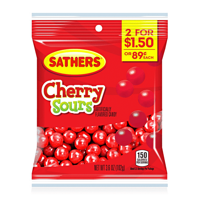 Sathers Cherry Sours Peg Bag (102g)