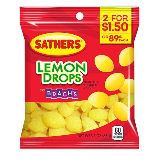 Sathers Lemon Drops Peg Bag (88g)