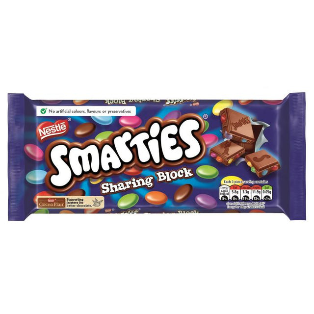 Smarties Milk Chocolate Share Bar (100g)