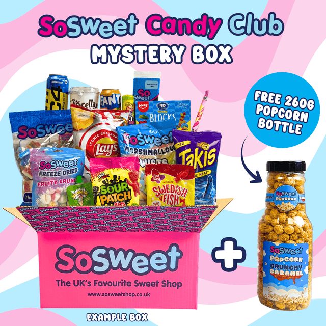 SoSweet Candy Club Mystery Box + FREE Crunchy Caramel Popcorn Bottle (Worth £7.99)