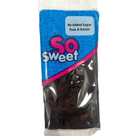 SoSweet Sugar Free Rum & Raisin Chocolate Bar (80g)