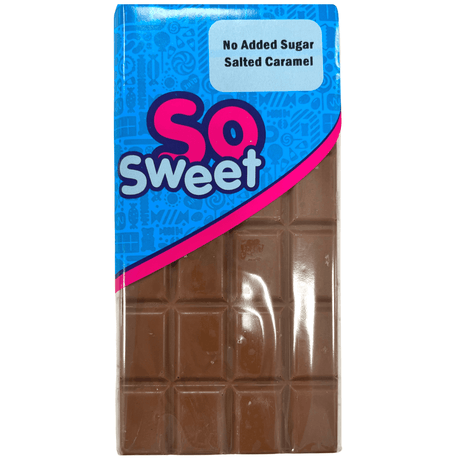 SoSweet Sugar Free Salted Caramel Milk Chocolate Bar (80g)