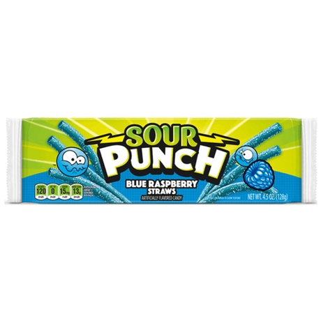 Sour Punch Straws Blue Raspberry (128g)