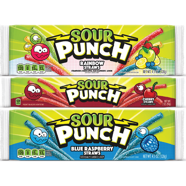 Sour Punch Straws Top 3 Favourites (Pack of 3)