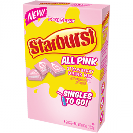 Starburst Zero Sugar All Pink Strawberry Singles to Go (6 pack)