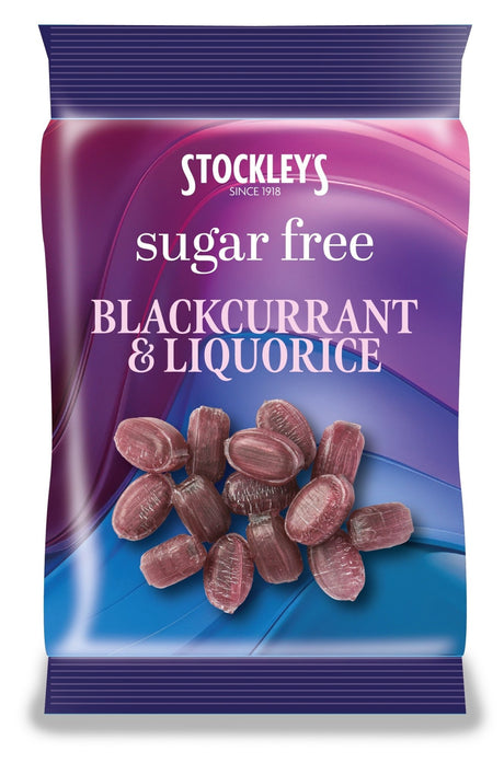 Stockleys Sugar Free Blackcurrant & Liquorice Peg Bag 70g