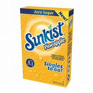 Sunkist Singles To Go Zero Sugar Pineapple (6 Pack)