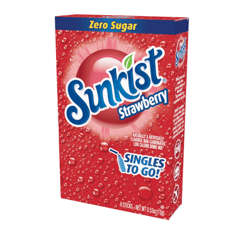 Sunkist Singles To Go Zero Sugar Strawberry (6 Pack)