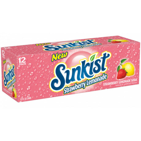 Sunkist Strawberry Lemonade Fridge Pack (Case of 12) (BB Expired 28-01-22)