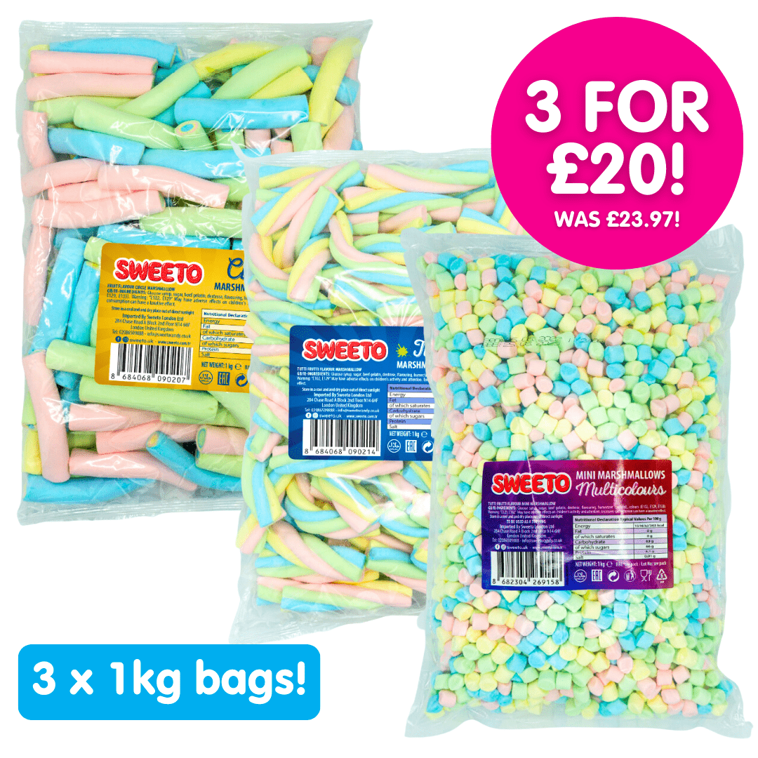 Sweeto 1kg Marshmallow Bags (3 for £20!)