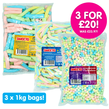 Sweeto 1kg Marshmallow Bags (3 for £20!)