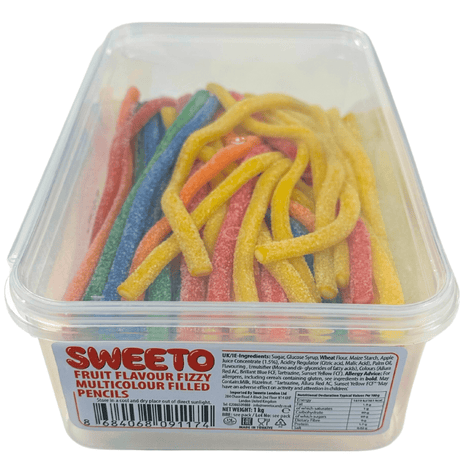 Sweeto Fizzy Multicoloured Filled Pencils Tub (1kg)