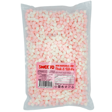 Sweeto Mini Pink & White Marshmallows (1kg)