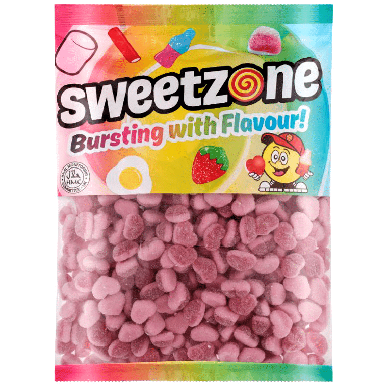 Sweetzone Bag Fizzy Strawberry Hearts (1kg)