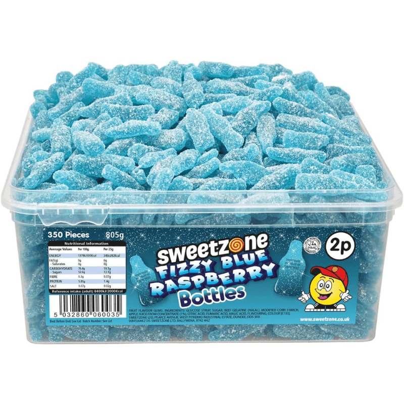 Sweetzone Tub Fizzy Blue Raspberry Bottles (805g)