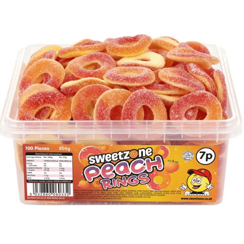 Sweetzone Tub Peach Rings (800g)