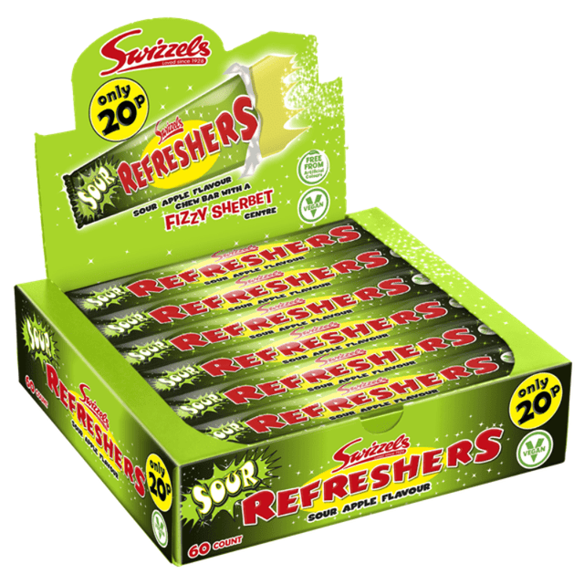 Swizzels Refreshers Sour Apple Chew Bar (18g) Box of 60