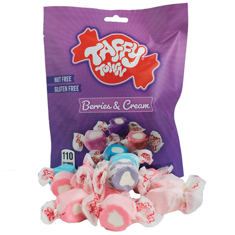 Taffy Town Berries & Cream Salt Water Taffy Peg Bag 99g USA