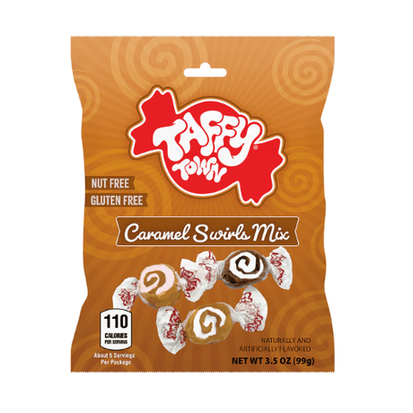 Taffy Town Caramel Swirls Salt Water Taffy Peg Bag 99g USA