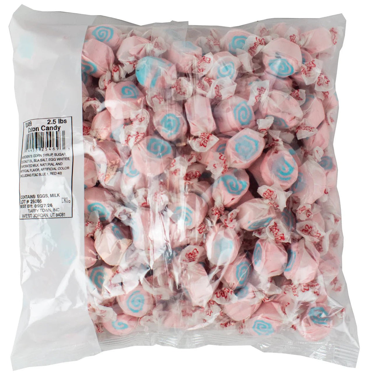 Taffy Town Cotton Candy Salt Taffy Bulk Bag 1.13kg