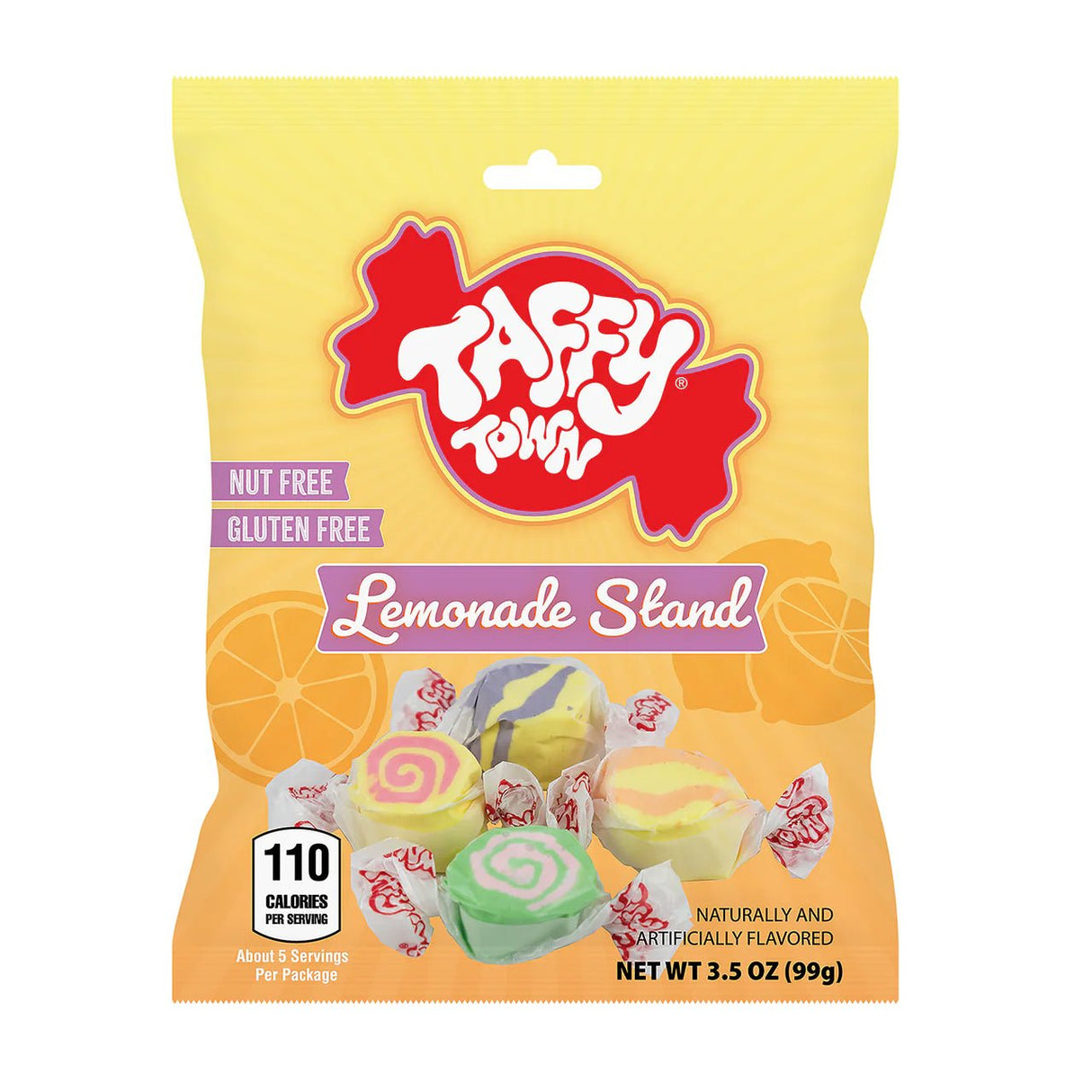 Taffy Town Lemonade Stand Salt Water Taffy Peg Bag 99g USA