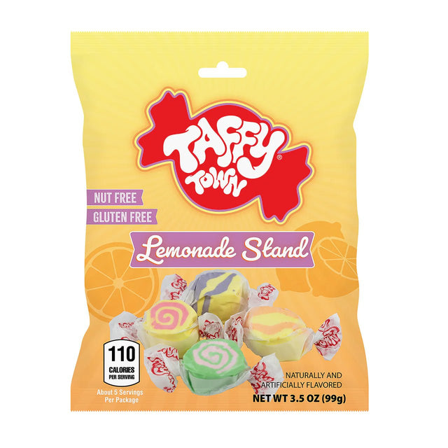 Taffy Town Lemonade Stand Salt Water Taffy Peg Bag 99g USA