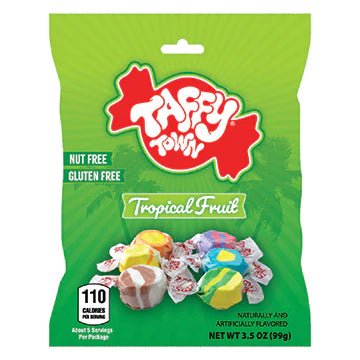 Taffy Town Tropical Fruits Salt Water Taffy Peg Bag 99g USA
