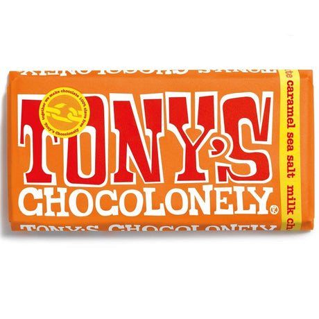 Tony's Chocolonely Milk Chocolate, Caramel and Sea Salt Bar (180g)