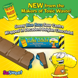 Toxic Waste Slime Licker Blue Razz Milk Chocolate Bar 50g