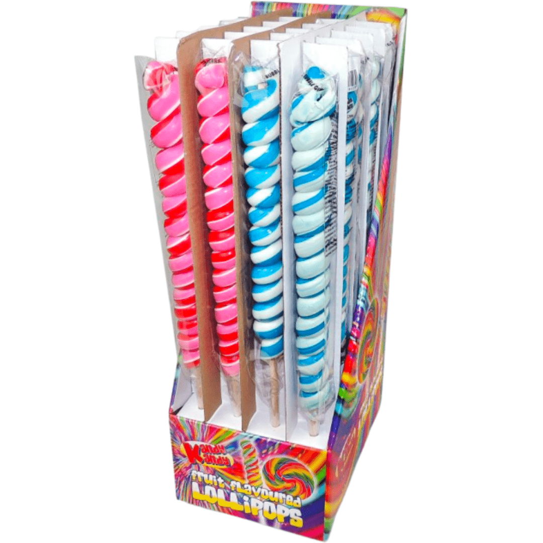 Kandy Kandy Twist Lolly Bubblegum or Strawberry 80g – SoSweet