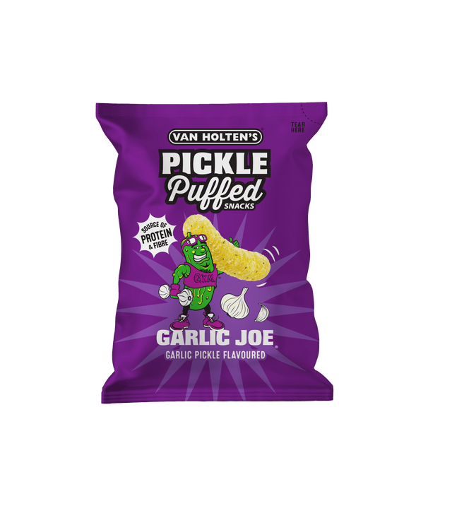 Van Holtens Pickled Puff Garlic Joe Snacks 90g USA