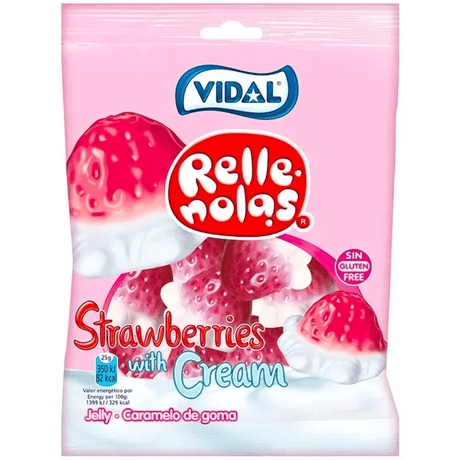 Vidal Jelly Filled Strawberries with Cream (100g)