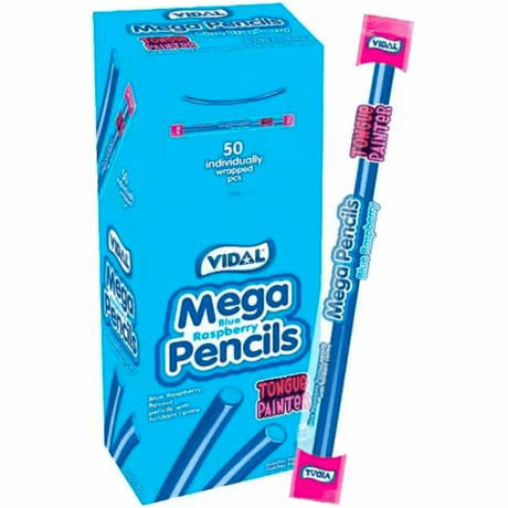 Vidal Mega Blue Raspberry Tongue Painter Pencils (Case of 50)