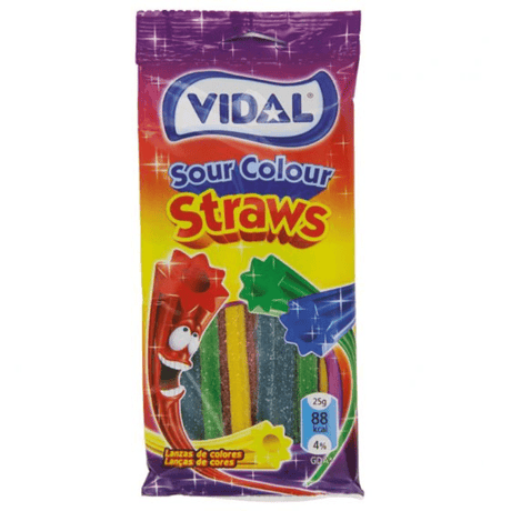 Vidal Mini Bag Sour Straws 4 Colour (100g)