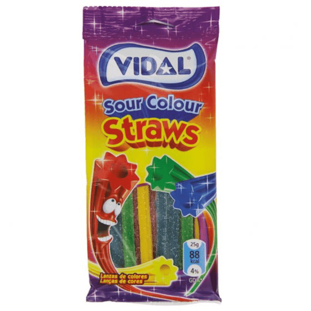 Vidal Mini Bag Sour Straws 4 Colour (100g)