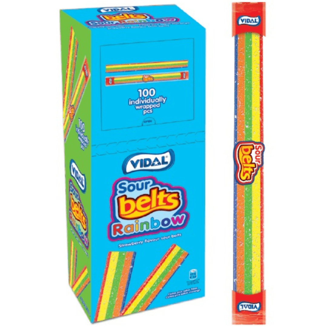 Vidal Rainbow Sour Belts Case Of 100 SoSweet vidal-rainbow-sour-belts-case-of-100-sosweet