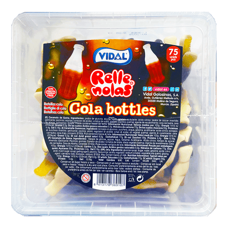 Vidal Tub Jelly Filled Cola Bottles (75pcs)