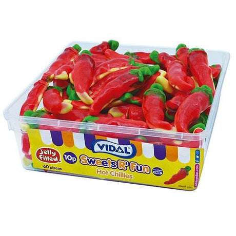 Vidal Tub Jelly Filled Fruit Flavoured Chillies (60pcs)