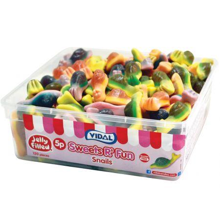 Vidal Tub Jelly Filled Snails (120pcs)